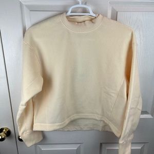 Hoka One One Fleece Crew Pullover Sweatshirt Yellow Size Medium